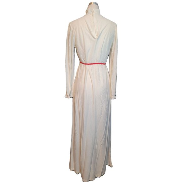 Vintage Nightgown Robe Set Women Size 13 Embroidered Flowers Hearts Tie Waist - Picture 4 of 16